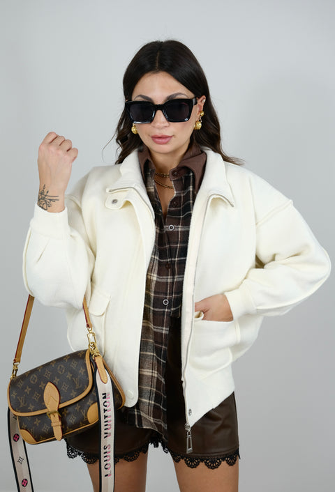 GIACCA CON BORDO PANNA