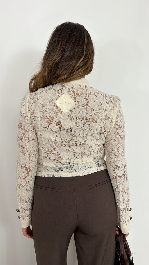 BLUSA IN MACRAME PANNA