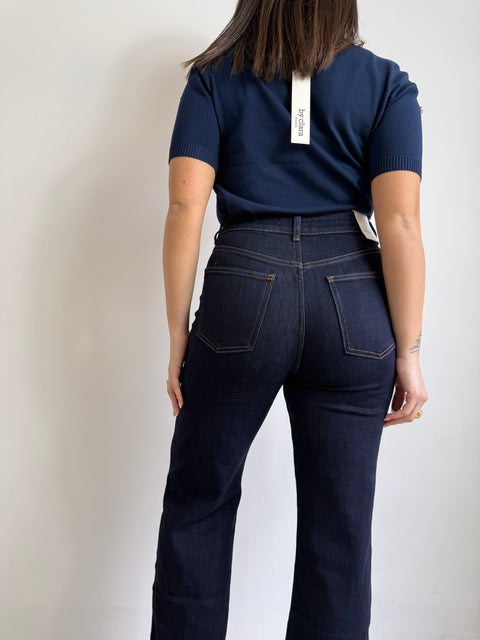 JEANS CHIUSURA TRASVERSALE DENIM SCURO 8898
