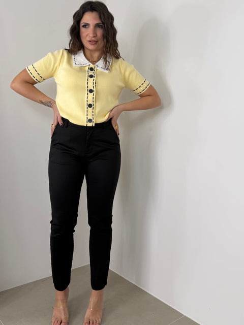 PANTALONE CAPRI NERO BASIC
