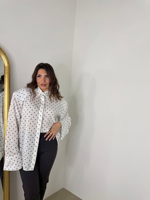 CAMICIA LUXURY POIS BIANCA