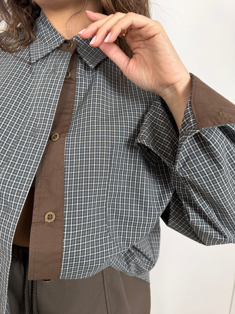 CAMICIA RISVOLTO MARRONE