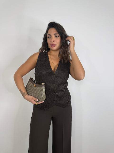 GILET DINNER PARTY MARRONE