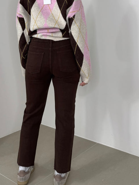 JEANS STRAIGHT MARRONE