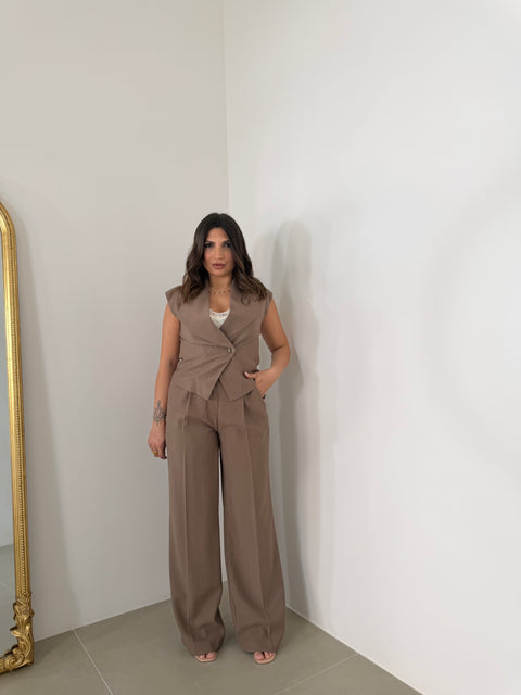 PANTALONE PALAZZO AKUMAL FANGO
