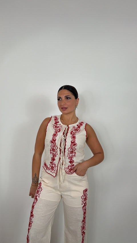 SET RICAMI ROSSI