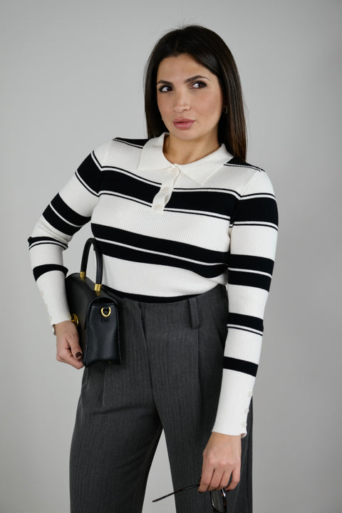 PULLOVER SLIM POLO NERA