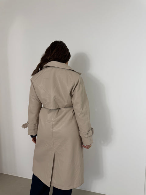 TRENCH LUNGO IN ECOPEL PANNA