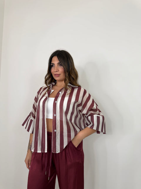 CAMICIA CARRIE RIGA BORDEAUX
