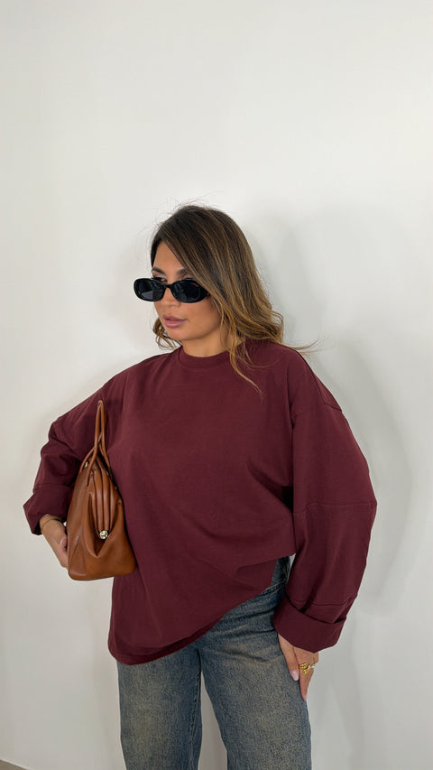 MAGLIA LEILA OVER BORDEAUX