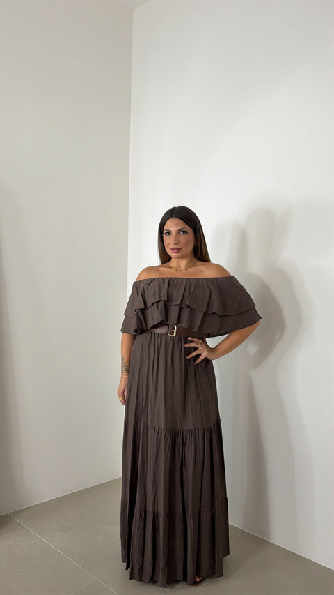 DRESS MENA MARRONE