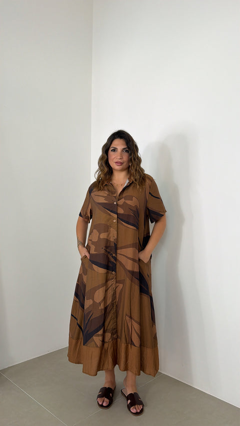 DRESS GIUDITTA MARRONE