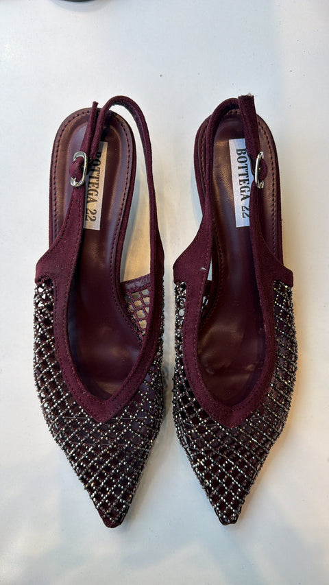 SLINGBACK CON STRASS BORDEAUX