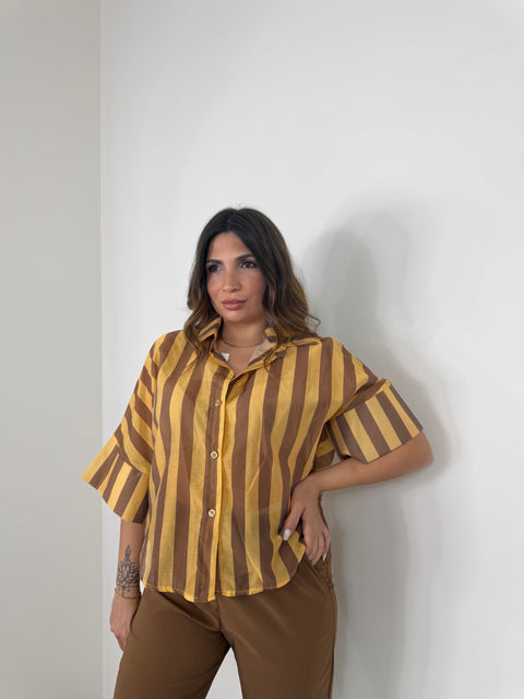 CAMICIA CARRIE RIGA SENAPE