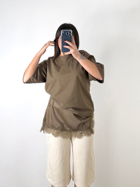 MAGLIA CON PIZZO FANGO