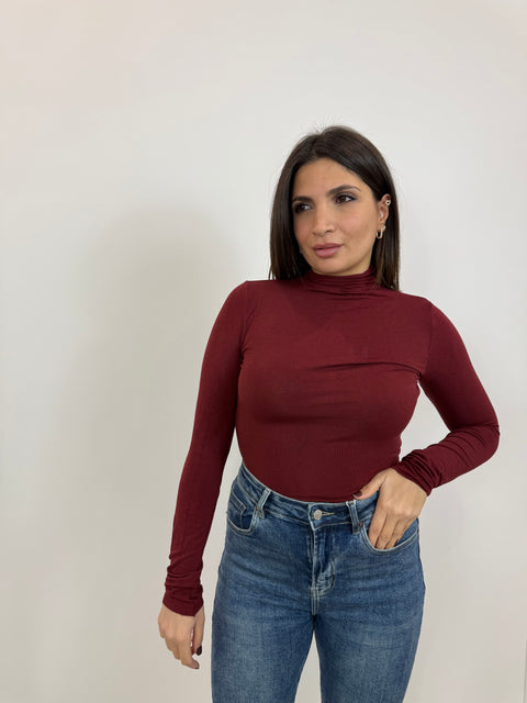 MAGLIA EXTRALIGHT MEZZO COLLO BORDEAUX