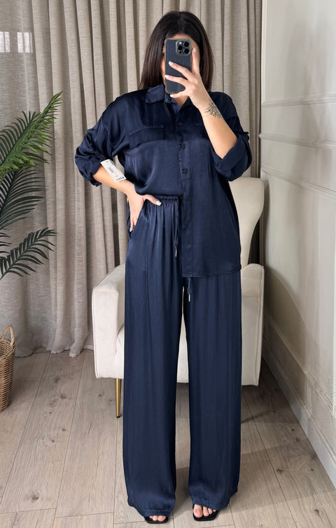 PANTATUTA IDA IN SATIN BLU