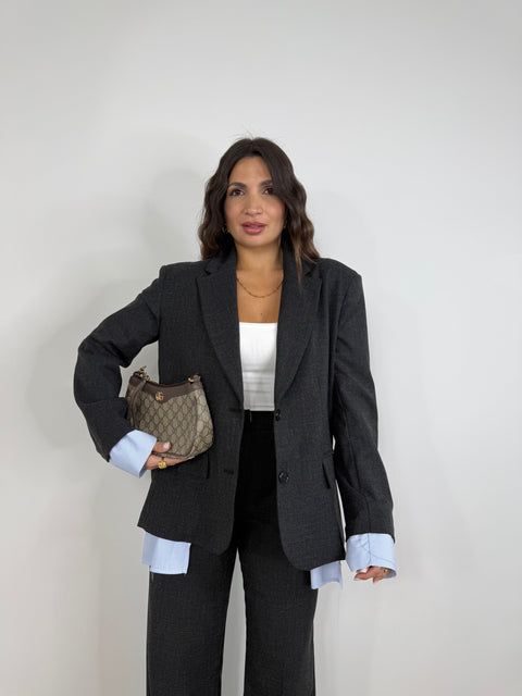 BLAZER AMIRA EFFETTO CAMICIA GRIGIO