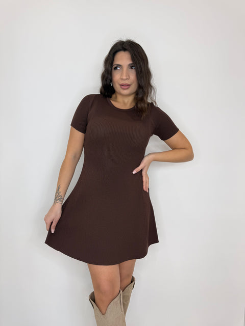 DRESS COSTINA MARRONE