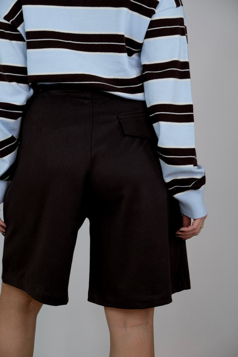 BERMUDA MARRONE CON CINTURA