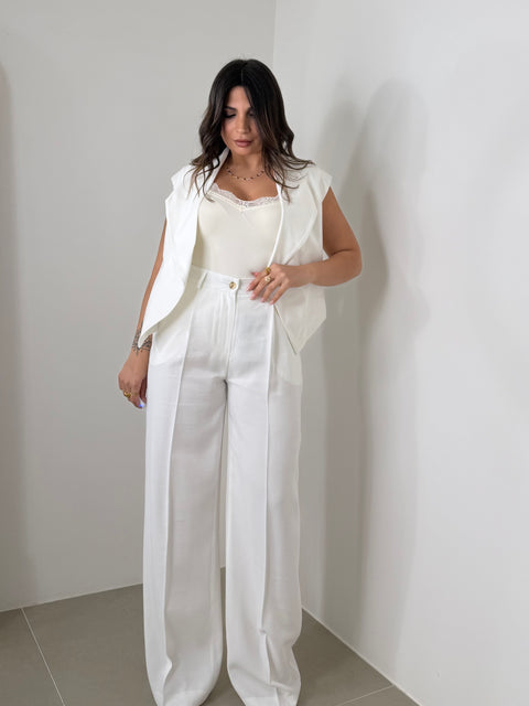 PANTALONE PALAZZO BIANCO