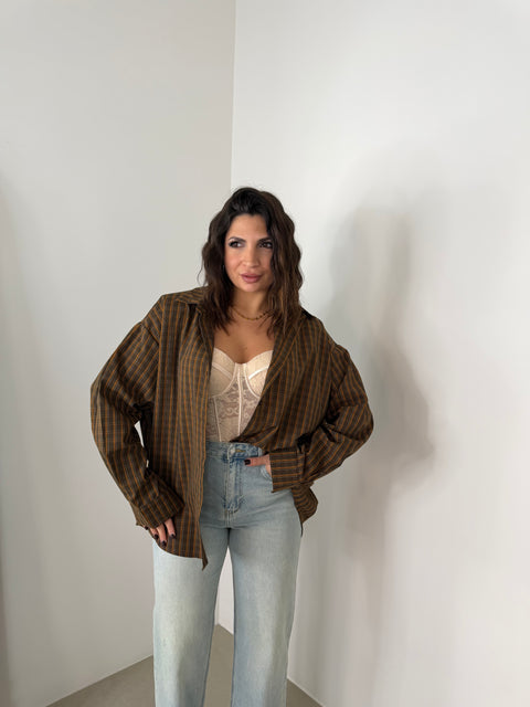 CAMICIA CAMILLA CON SPALLINE MARRONE