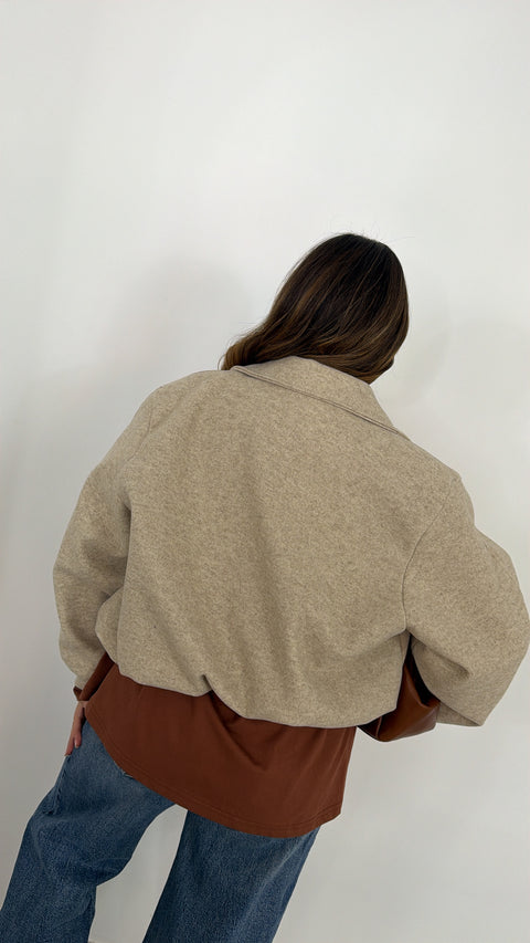 GIUBBOTTO IN LANA COTTA BEIGE