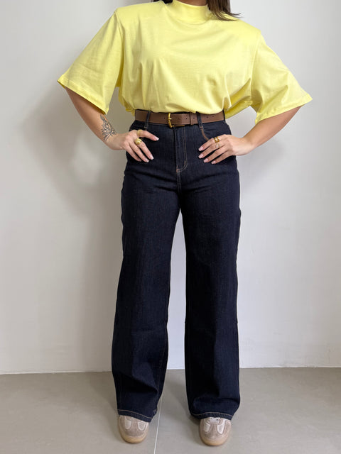 JEANS CON CINTURA WIDE LEG 32373