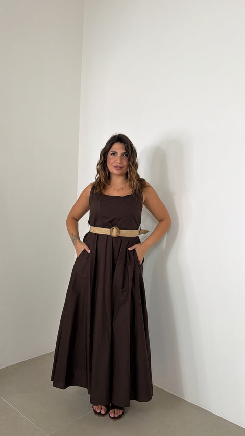 DRESS ASTRID LUNGO MARRONE