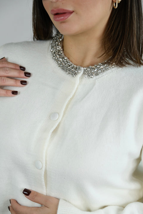 CARDIGAN CON SWAROSKI PANNA
