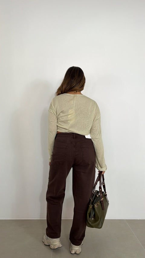 JEANS BALLOON MARRONE 1327
