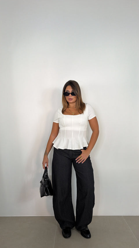 JEANS BALLOON GESSATO NERO