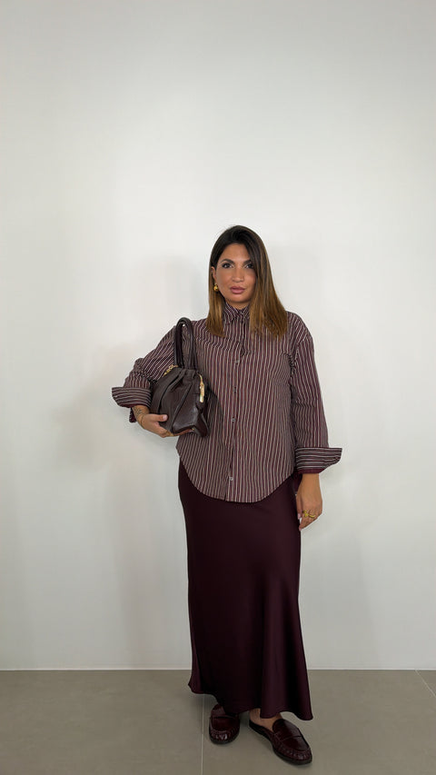 GONNA IN SATIN BORGOGNA