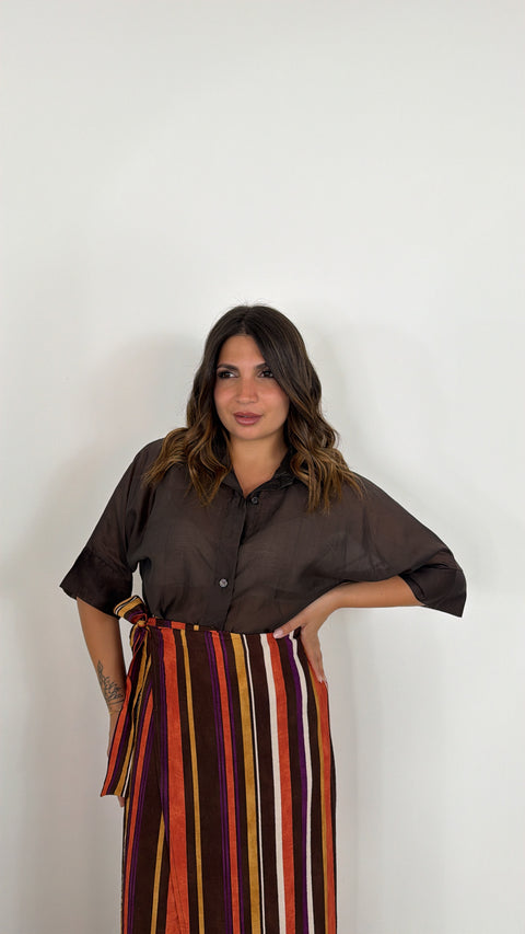 CAMICIA IRIS MARRONE