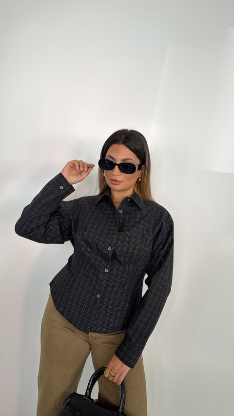 CAMICIA AVVITATA CON QUADRETTI BLU