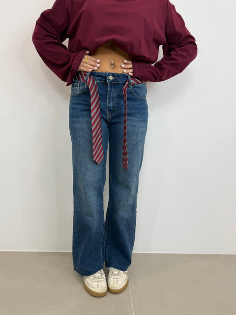 JEANS STRAIGHT DENIM SCURO