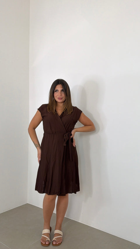 DRESS PORTAFOGLIO GIRO MANICA MARRONE
