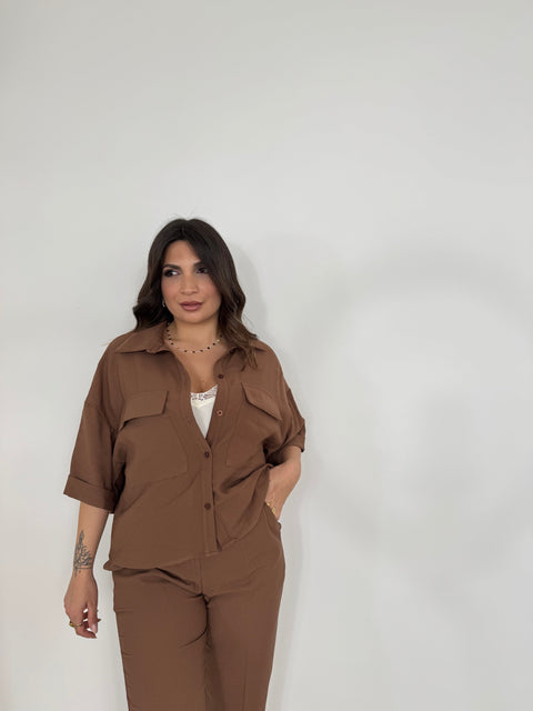 CAMICIA AKUMAL CUOIO