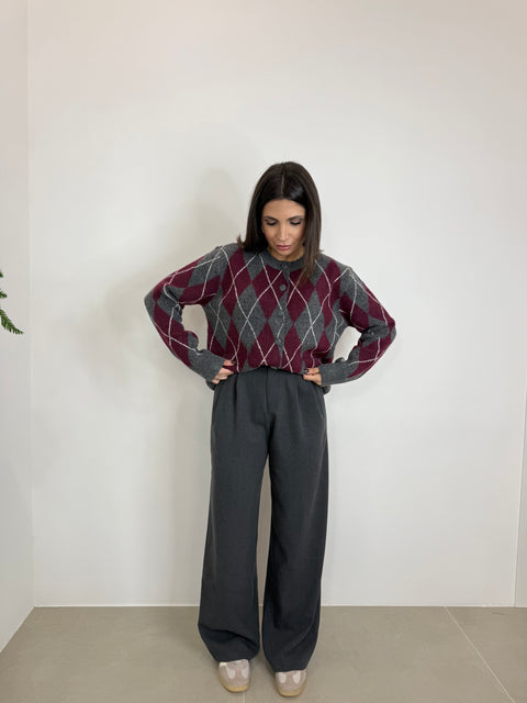 PANTALONE CON PINCES GRIGIO