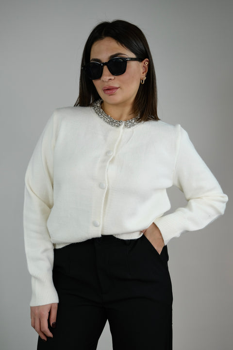 CARDIGAN CON SWAROSKI PANNA
