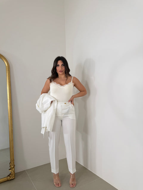 PANTALONE SIGARETTA AKUMAL BIANCO