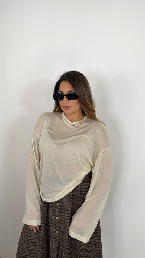 MAGLIA FLUIDA BEIGE