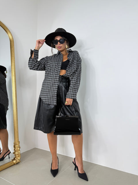 CAMICIA XENA QUADRETTI NERA