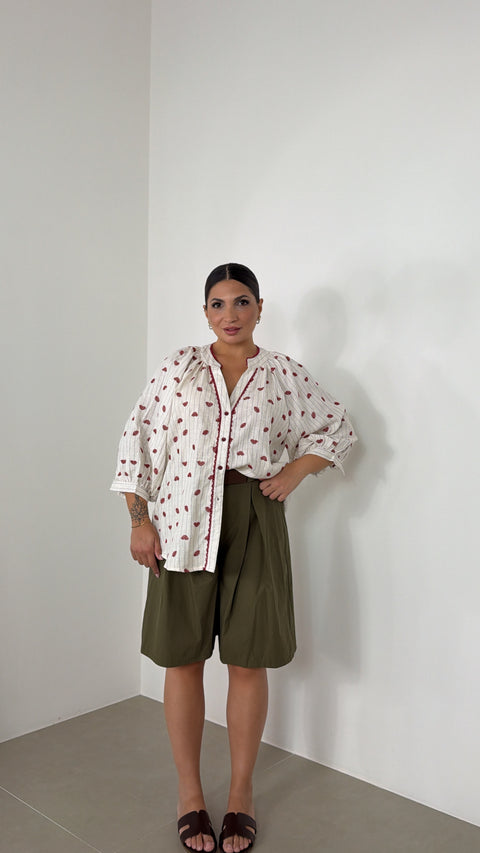 CAMICIA CUORI E BACI BIANCA