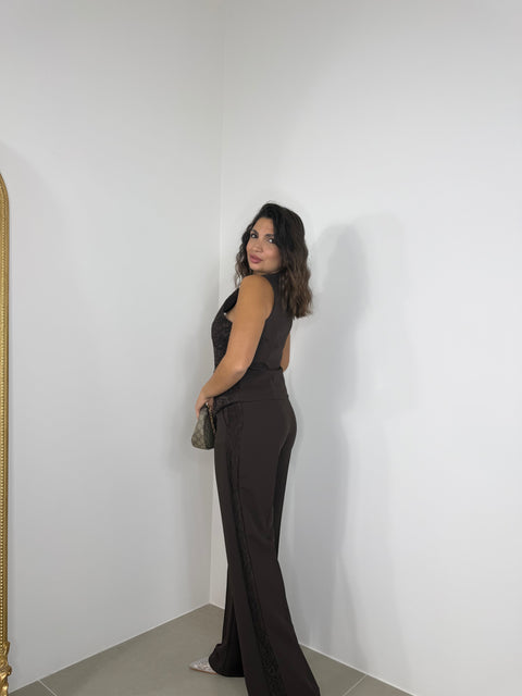 GILET DINNER PARTY MARRONE