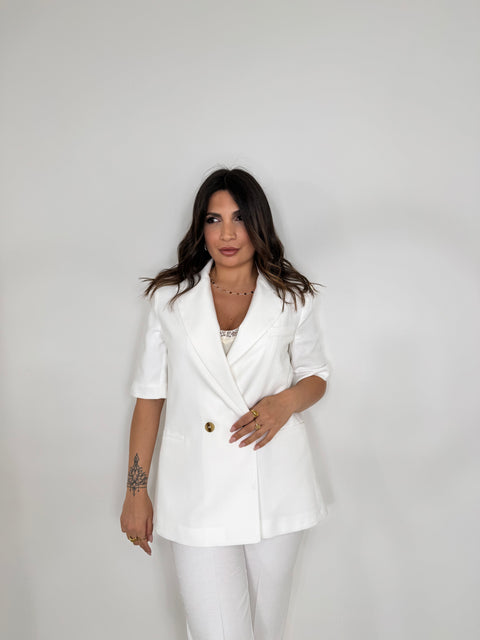 BLAZER DOPPIO PETTO AKUMAL BIANCO