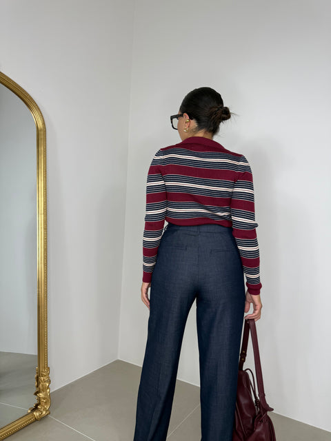PANTALONE PALAZZO EFFETTO DENIM