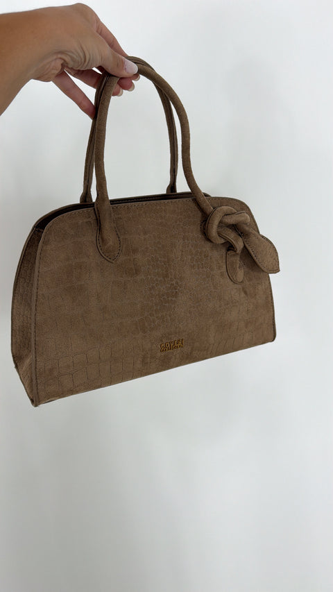 BAG MARTELLATA IN ECO CAMOSCIO CAMEL
