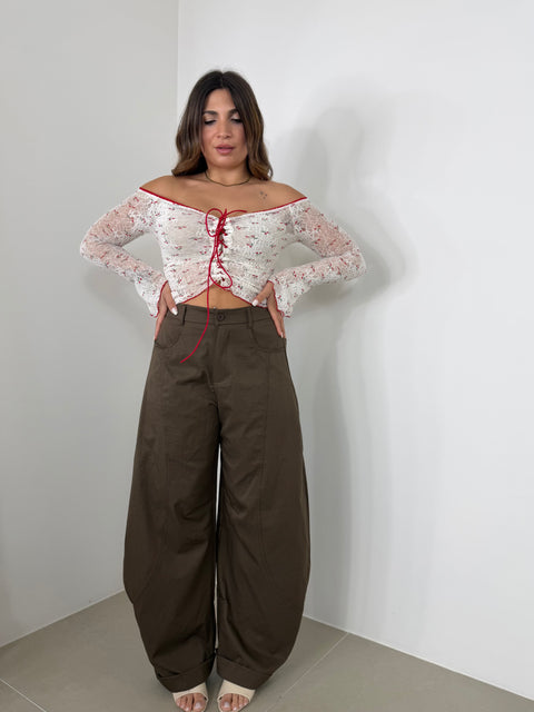 PANTALONE BALLOON MARRONE 120603