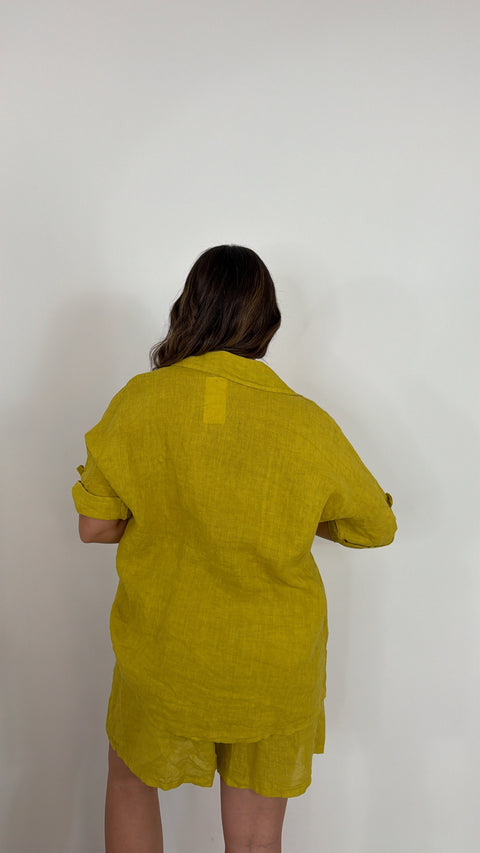 CAMICIA CARLOTTA SENAPE 100%LINO